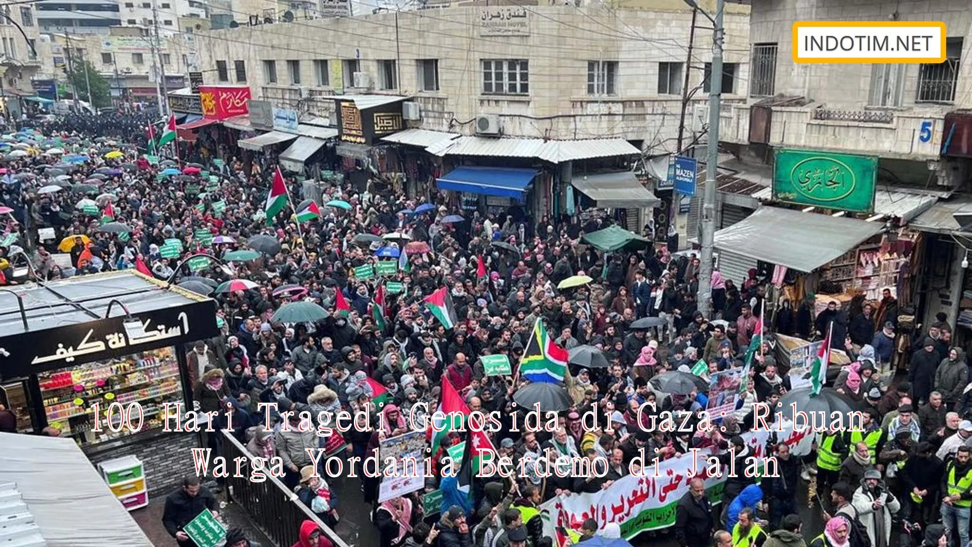 100 Hari Tragedi Genosida di Gaza: Ribuan Warga Yordania Berdemo di Jalan
