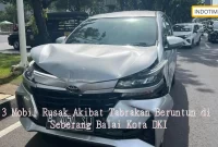 3 Mobil Rusak Akibat Tabrakan Beruntun di Seberang Balai Kota DKI