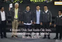 4 Momen Unik Saat Anies-Cak Imin, Prabowo-Gibran, Ganjar-Mahfud Bersatu di KPK