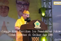 Airlangga Akan Pastikan Isu Pemakzulan Jokowi tidak Dibahas di Golkar dan DPR