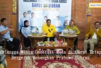 Airlangga Minta Generasi Muda di Garut Tetap Bergerak Menangkan Prabowo-Gibran