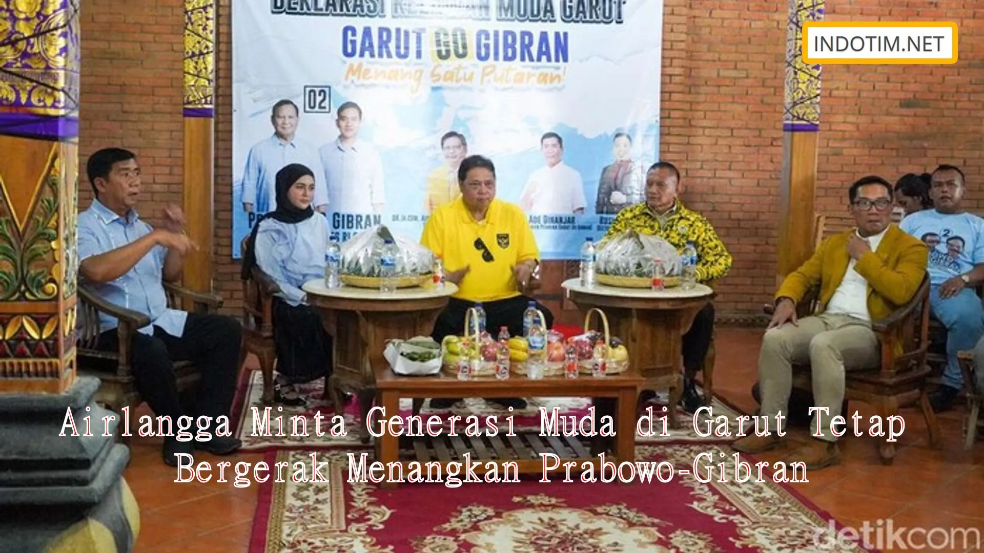 Airlangga Minta Generasi Muda di Garut Tetap Bergerak Menangkan Prabowo-Gibran