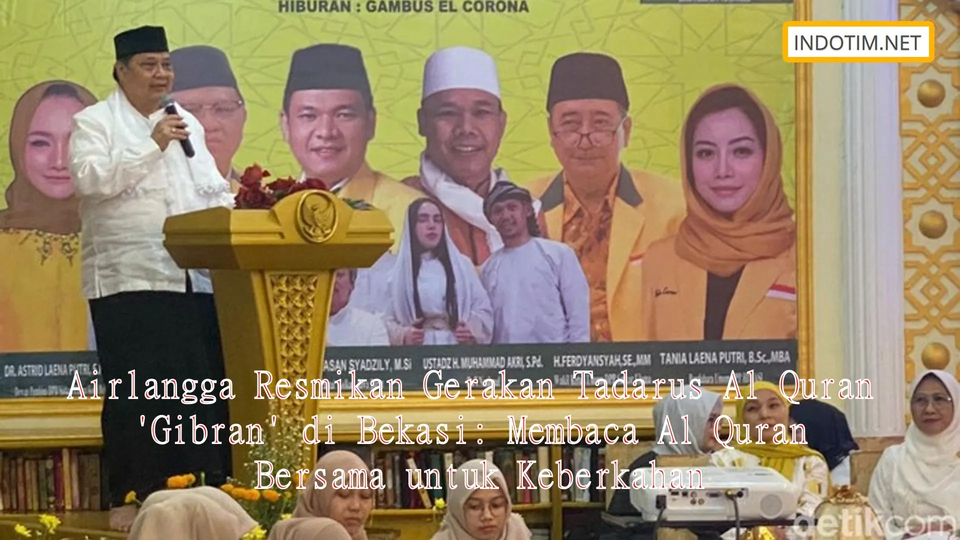 Airlangga Resmikan Gerakan Tadarus Al Quran 'Gibran' di Bekasi: Membaca Al Quran Bersama untuk Keberkahan