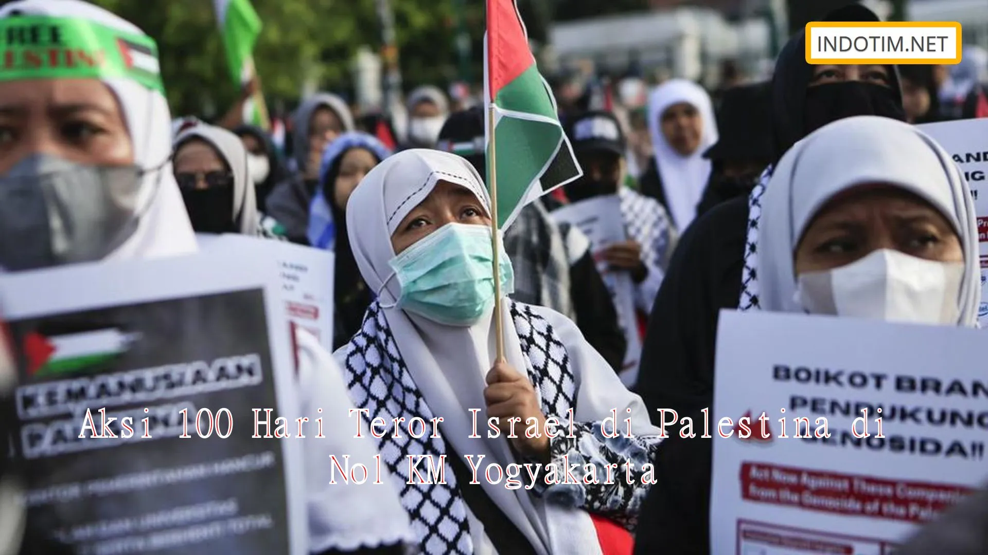 Aksi 100 Hari Teror Israel di Palestina di Nol KM Yogyakarta