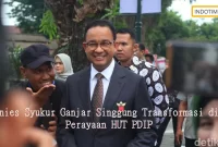 Anies Syukur Ganjar Singgung Transformasi di Perayaan HUT PDIP