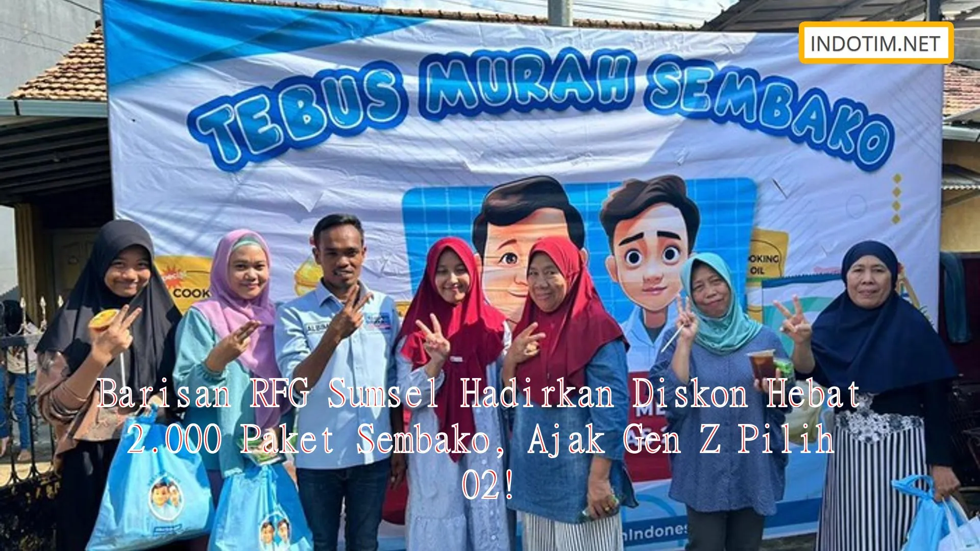 Barisan RFG Sumsel Hadirkan Diskon Hebat 2.000 Paket Sembako, Ajak Gen Z Pilih 02!