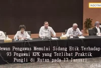 Dewan Pengawas Memulai Sidang Etik Terhadap 93 Pegawai KPK yang Terlibat Praktik Pungli di Rutan pada 17 Januari