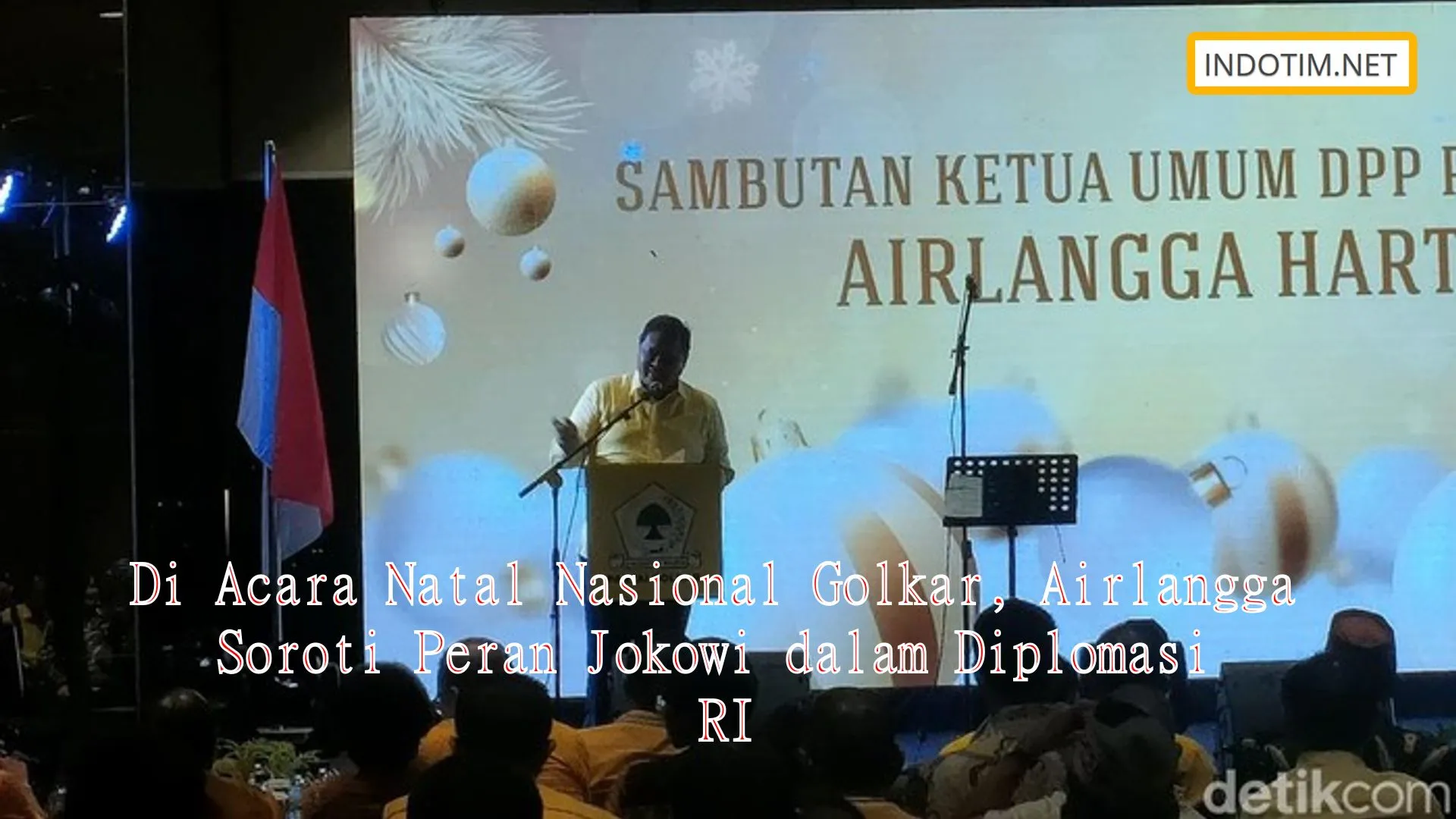 Di Acara Natal Nasional Golkar, Airlangga Soroti Peran Jokowi dalam Diplomasi RI