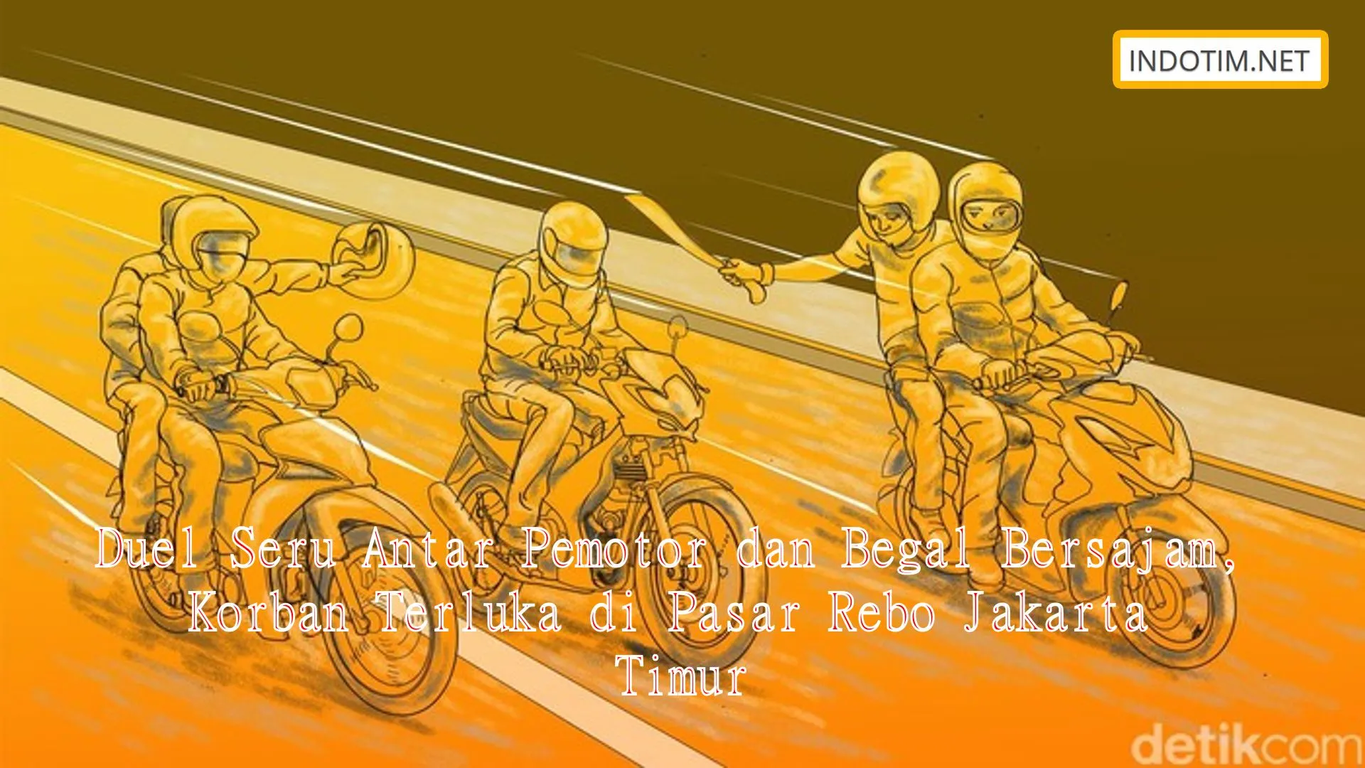 Duel Seru Antar Pemotor dan Begal Bersajam, Korban Terluka di Pasar Rebo Jakarta Timur