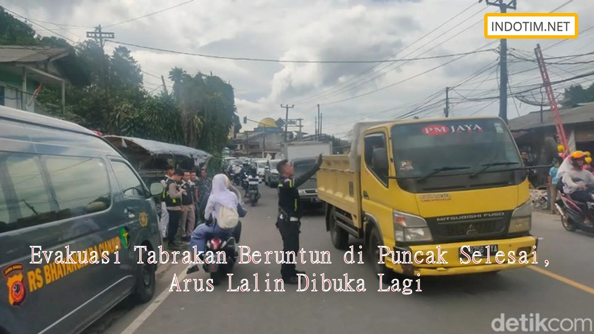 Evakuasi Tabrakan Beruntun di Puncak Selesai, Arus Lalin Dibuka Lagi