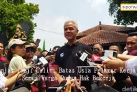 Ganjar Janji Teliti Batas Usia Pelamar Kerja: Semua Warga Punya Hak Bekerja