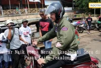 Ganjar Naik Vespa Merah, Eksplorasi Seru di Pasar Kajen Pekalongan