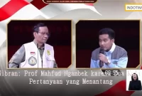 Gibran: Prof Mahfud Ngambek karena Dua Kali Pertanyaan yang Menantang