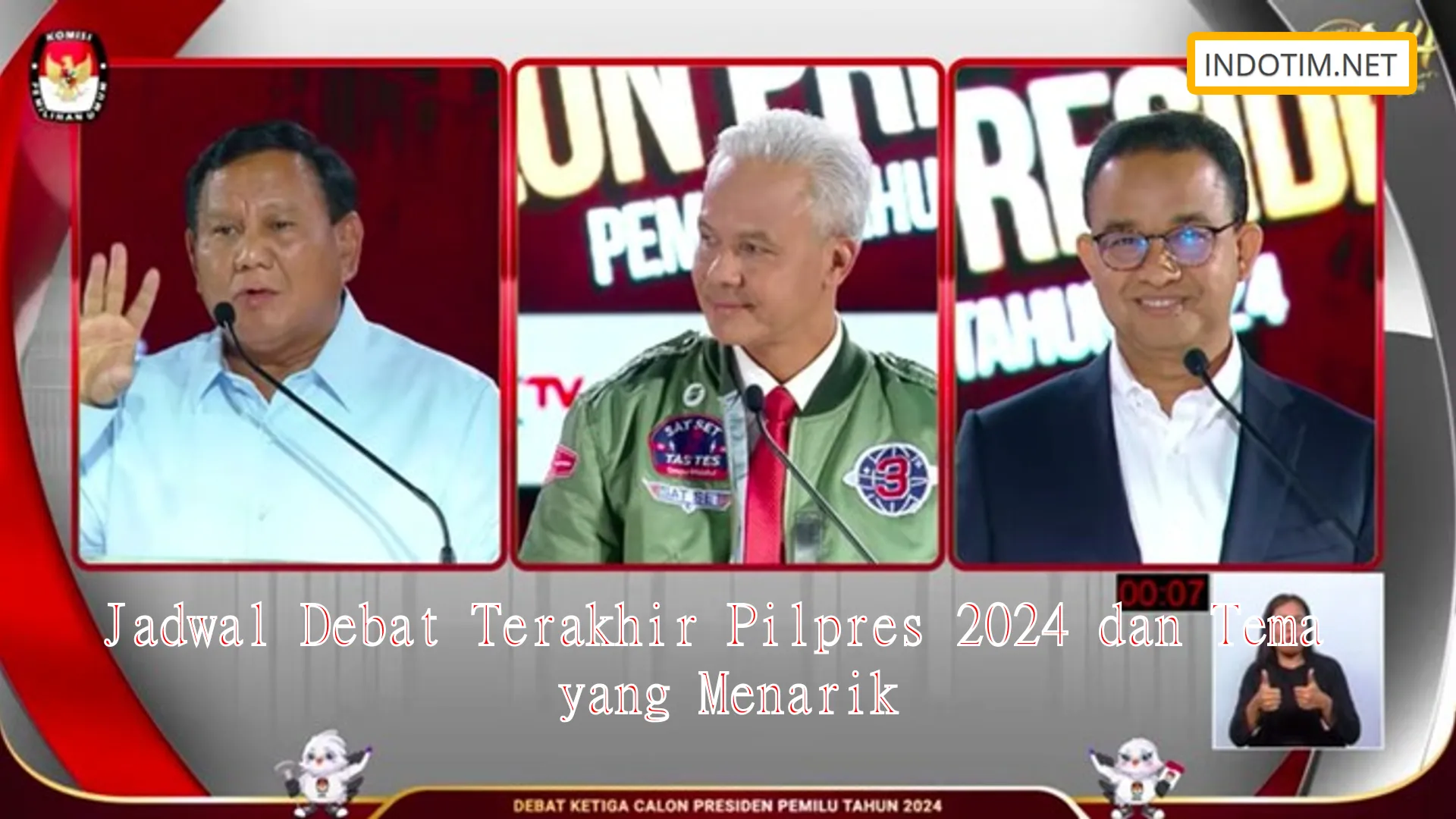 Jadwal Debat Terakhir Pilpres 2024 dan Tema yang Menarik