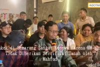 Kakek di Semarang Sangat Kecewa Karena RW-nya Tidak Diberikan Sertifikat Tanah oleh Mahfud