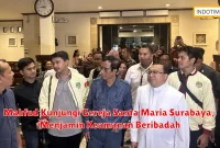Mahfud Kunjungi Gereja Santa Maria Surabaya, Menjamin Keamanan Beribadah