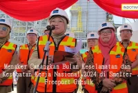 Menaker Canangkan Bulan Keselamatan dan Kesehatan Kerja Nasional 2024 di Smelter Freeport Gresik