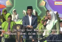 Momen Ibu-ibu Grogi Saat Membacakan Pancasila di Hadapan Jokowi dalam Harlah Muslimat NU