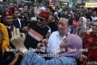 Momen Tom Lembong Dicaplok Emak-emak Superhero