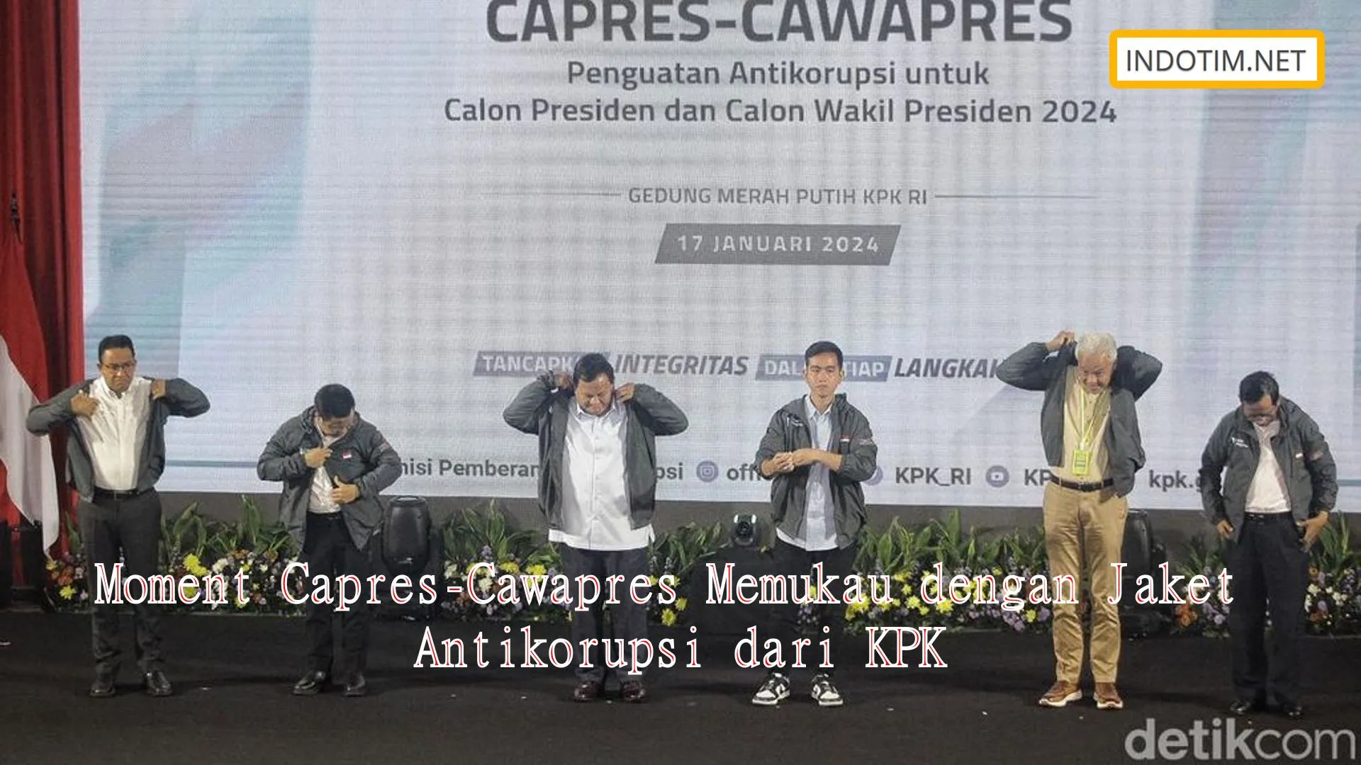 Moment Capres-Cawapres Memukau dengan Jaket Antikorupsi dari KPK