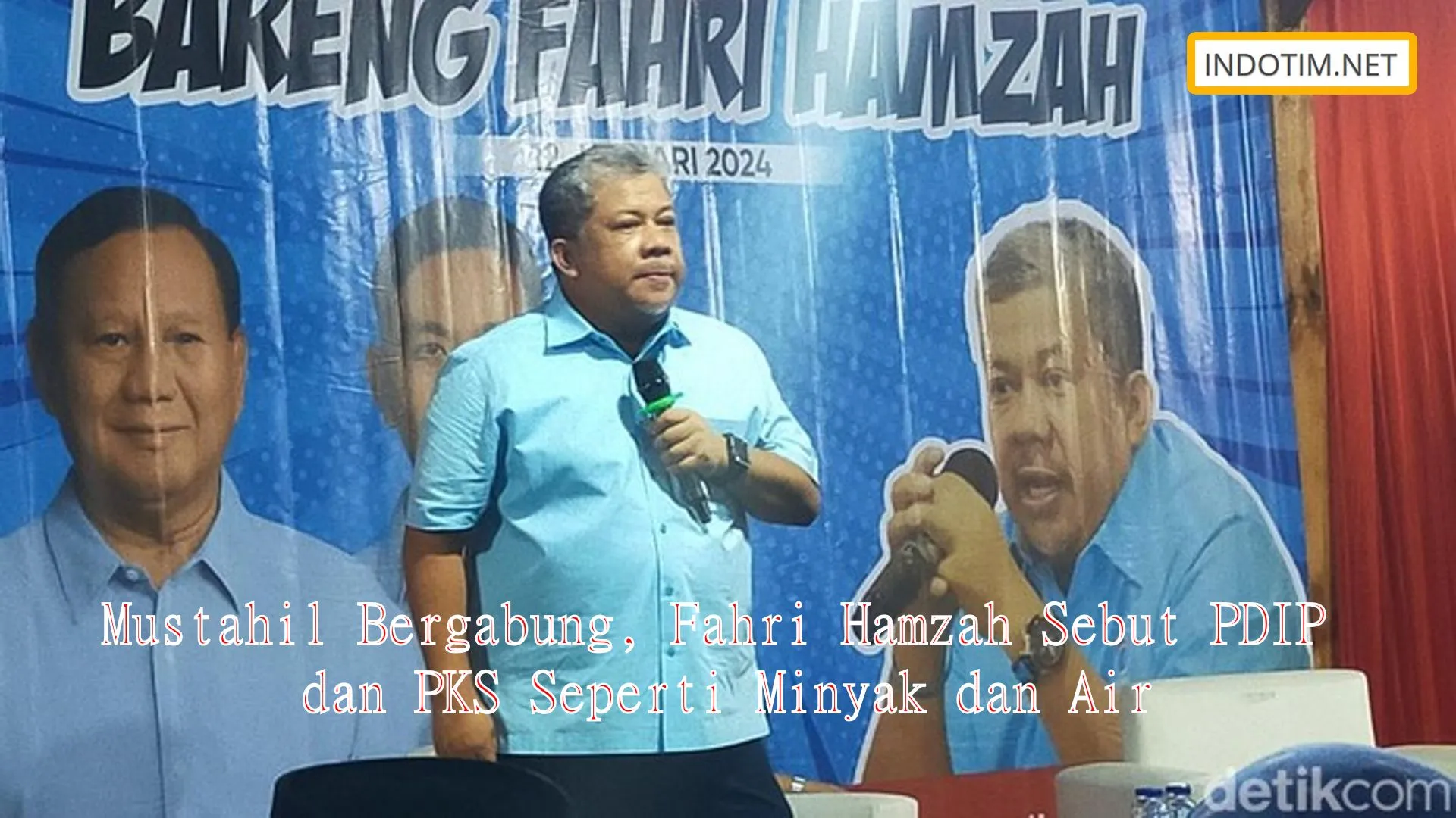 Mustahil Bergabung, Fahri Hamzah Sebut PDIP dan PKS Seperti Minyak dan Air