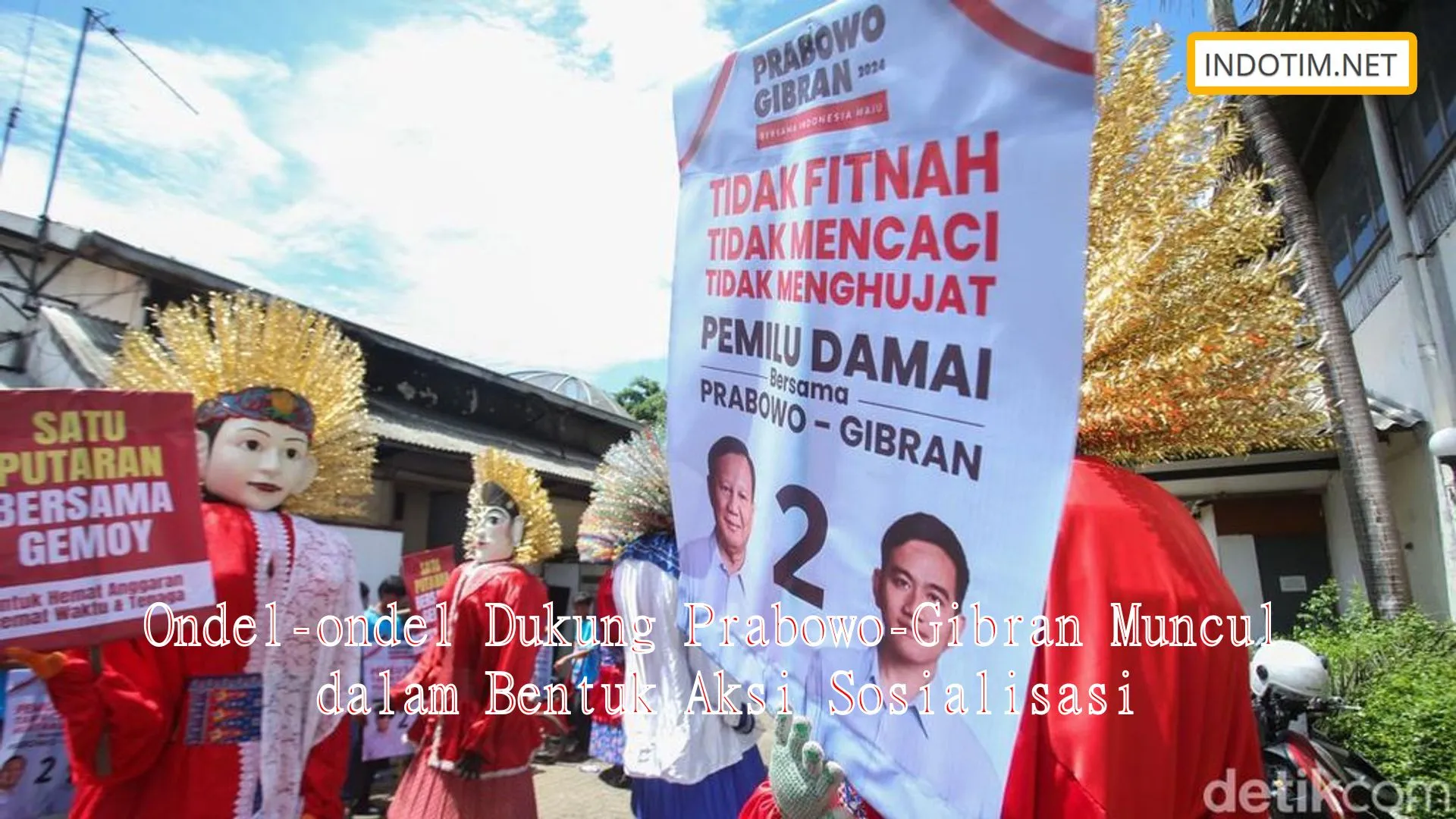Ondel-ondel Dukung Prabowo-Gibran Muncul dalam Bentuk Aksi Sosialisasi