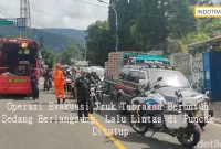 Operasi Evakuasi Truk Tabrakan Beruntun Sedang Berlangsung, Lalu Lintas di Puncak Ditutup