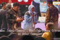 Pakai Jaket 'Samsul', Khofifah Dukung Gibran di Debat Cawapres