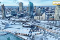 Pemandangan Udara Kota Milwaukee, Wisconsin: Indahnya Kota Salju