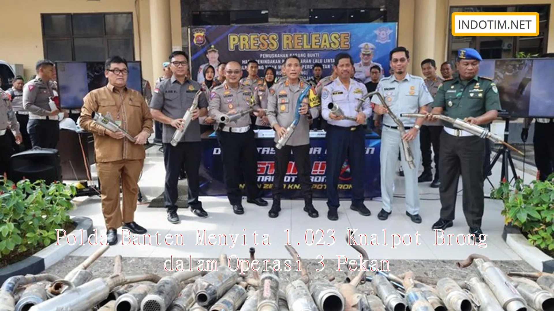 Polda Banten Menyita 1.023 Knalpot Brong dalam Operasi 3 Pekan