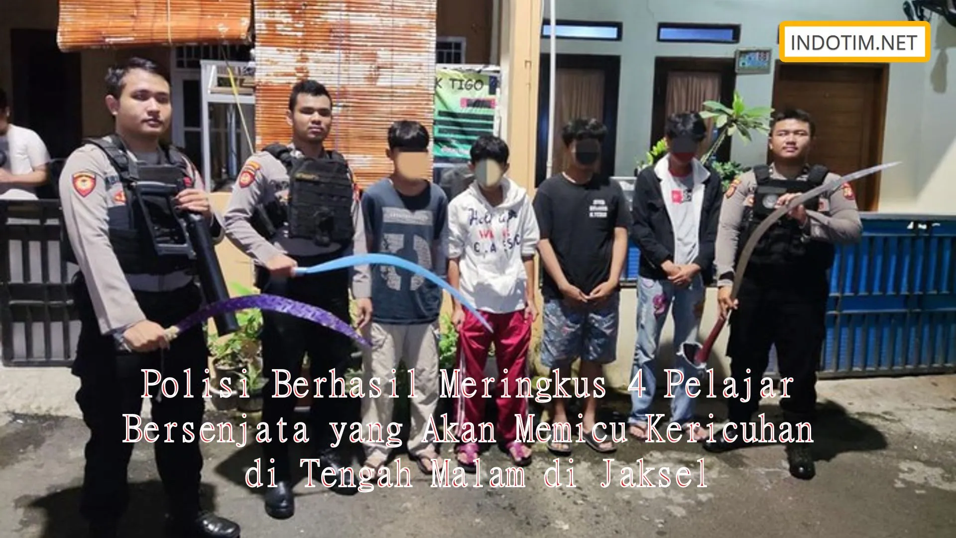 Polisi Berhasil Meringkus 4 Pelajar Bersenjata yang Akan Memicu Kericuhan di Tengah Malam di Jaksel