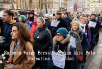 Ratusan Warga Bersatu dengan Aksi Bela Palestina di London