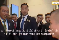 Saat Jokowi Mengikuti Selebrasi 'Siuuu' ala Cristiano Ronaldo yang Menggemparkan