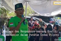 Sandiaga dan Responsnya tentang Koalisi Anies-Ganjar dalam Putaran Kedua Pilpres