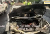 Sedan Terbakar di Tol JORR Fatmawati, Lalin Sempat Macet