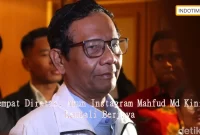 Sempat Diretas, Akun Instagram Mahfud Md Kini Kembali Berjaya