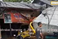 Tabrakan Beruntun di Puncak Bogor: 14 Orang Terluka