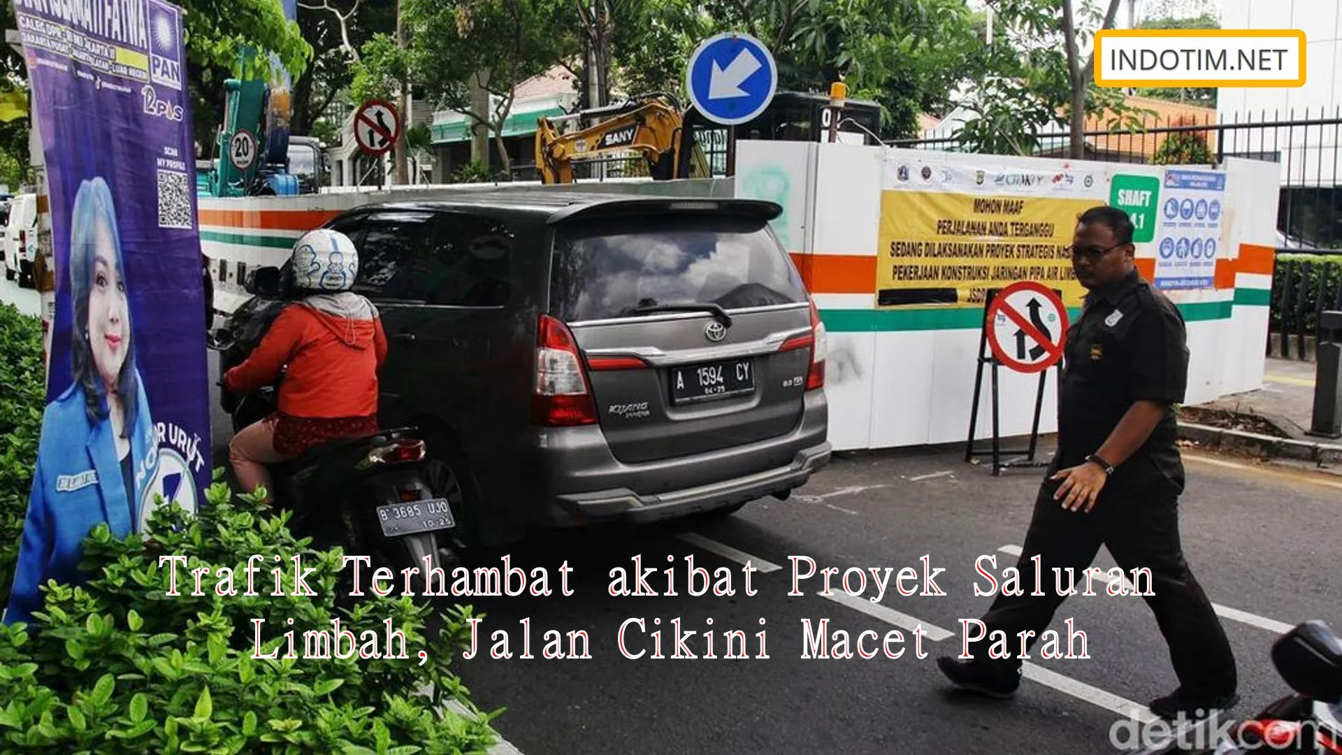 Trafik Terhambat akibat Proyek Saluran Limbah, Jalan Cikini Macet Parah