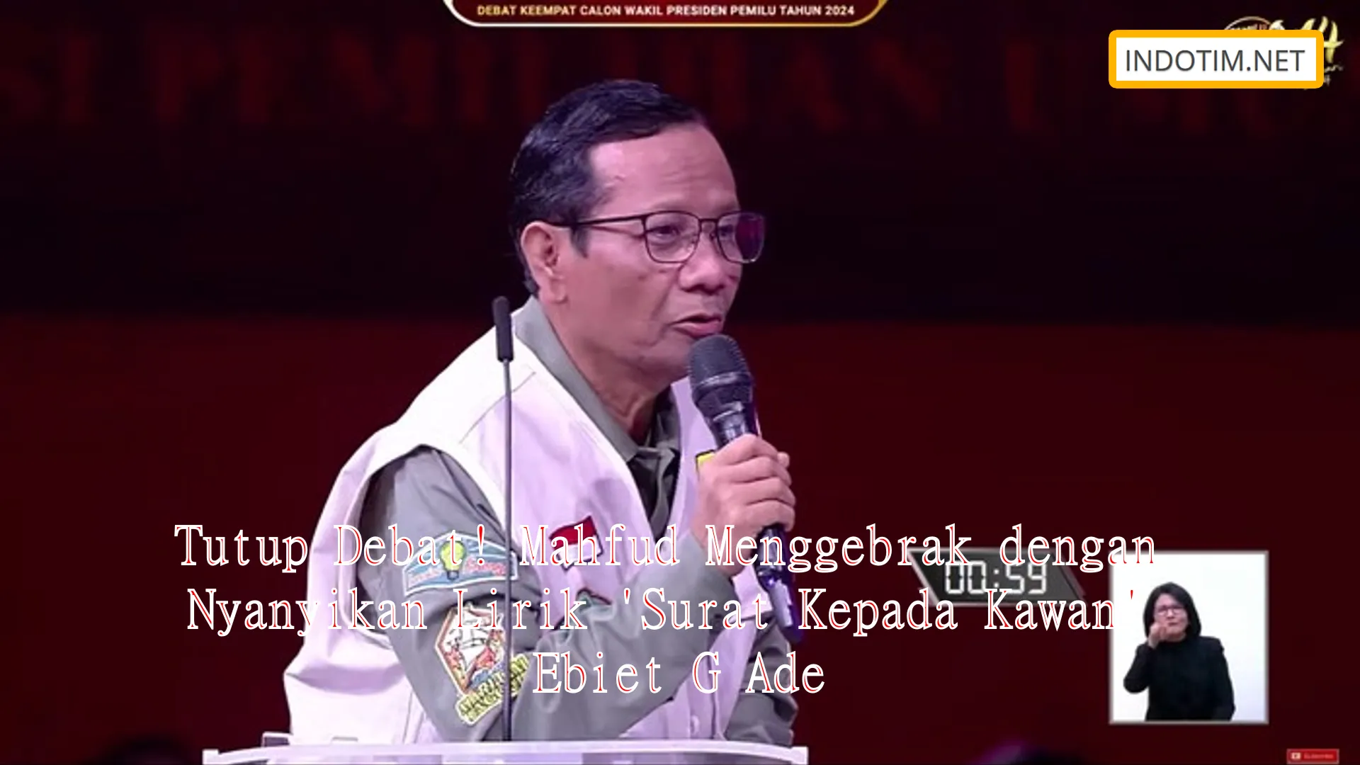 Tutup Debat! Mahfud Menggebrak dengan Nyanyikan Lirik 'Surat Kepada Kawan' Ebiet G Ade