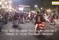 Viral Aksi Kelompok Pesilat Menghantam 2 Pemuda di Jalan Tunjungan Surabaya