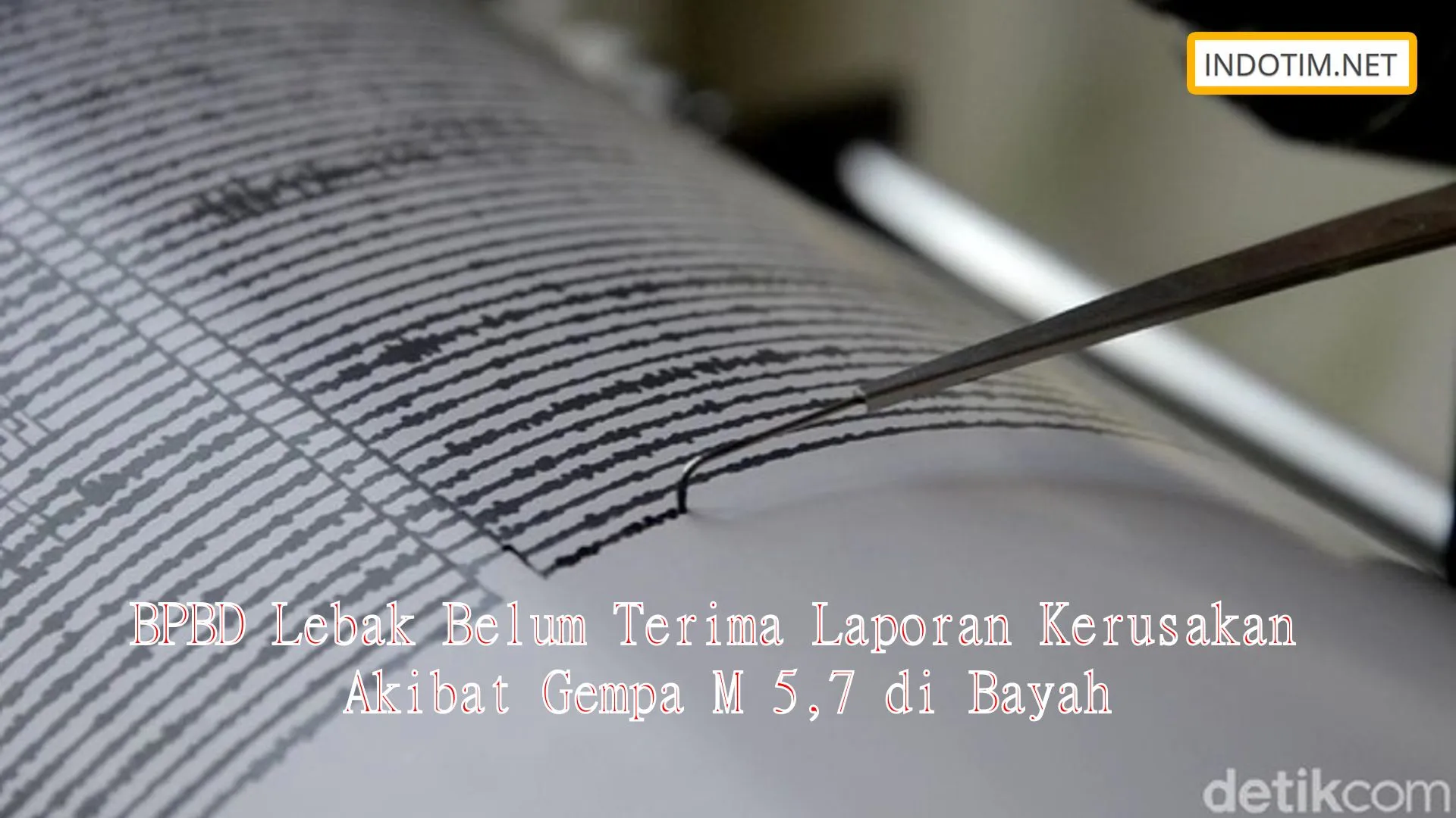 BPBD Lebak Belum Terima Laporan Kerusakan Akibat Gempa M 5,7 di Bayah