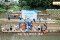 Jaga Kelestarian Waduk Brigif, Abipraya Sebarkan Benih Ikan