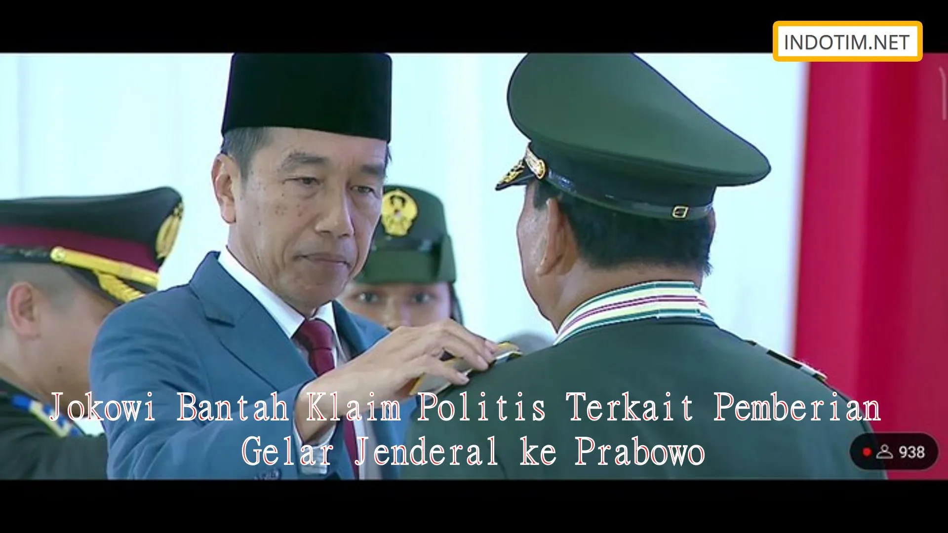 Jokowi Bantah Klaim Politis Terkait Pemberian Gelar Jenderal ke Prabowo