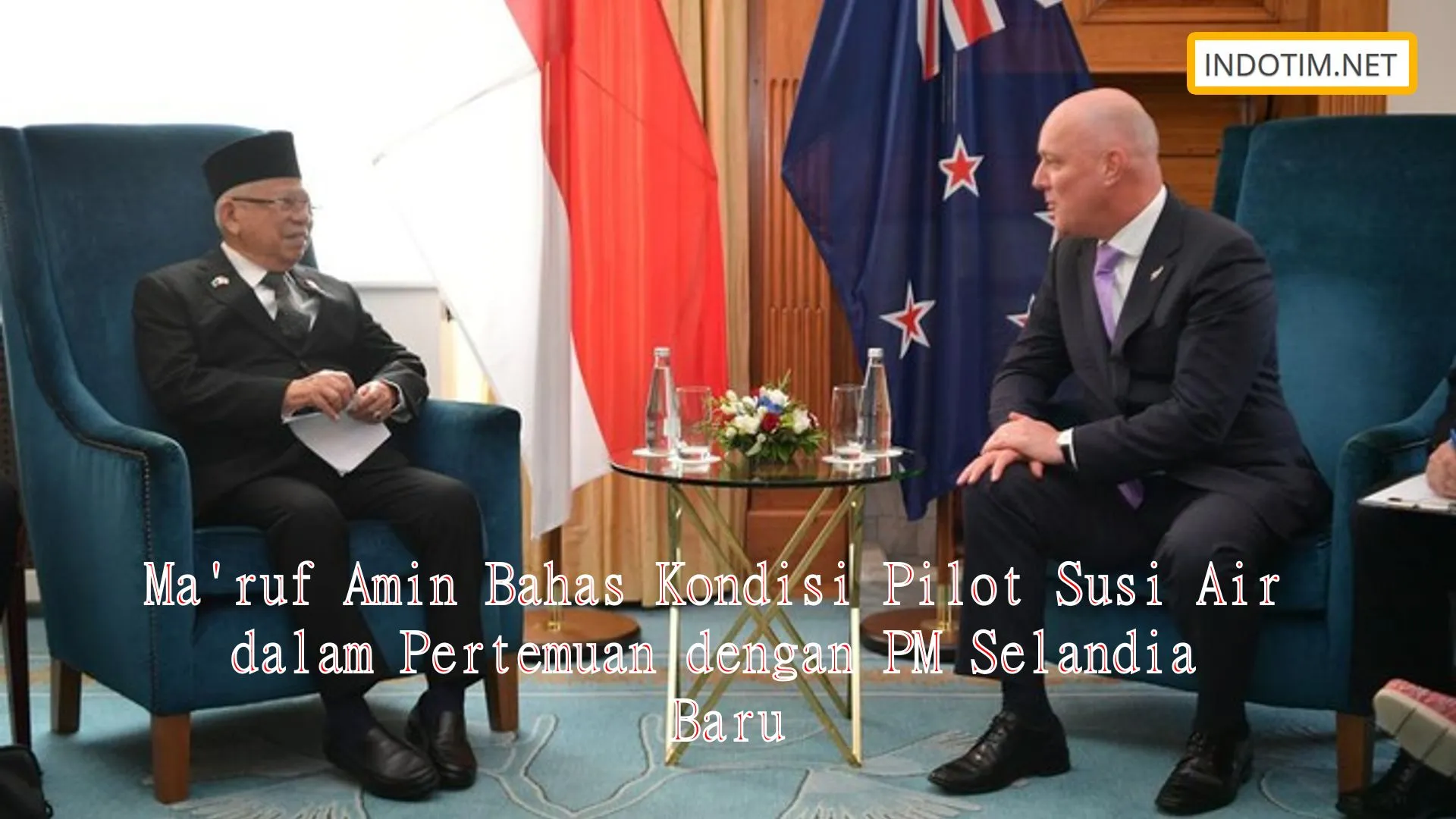 Ma'ruf Amin Bahas Kondisi Pilot Susi Air dalam Pertemuan dengan PM Selandia Baru