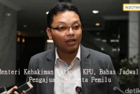 Menteri Kehakiman Datangi KPU, Bahas Jadwal Pengajuan Sengketa Pemilu