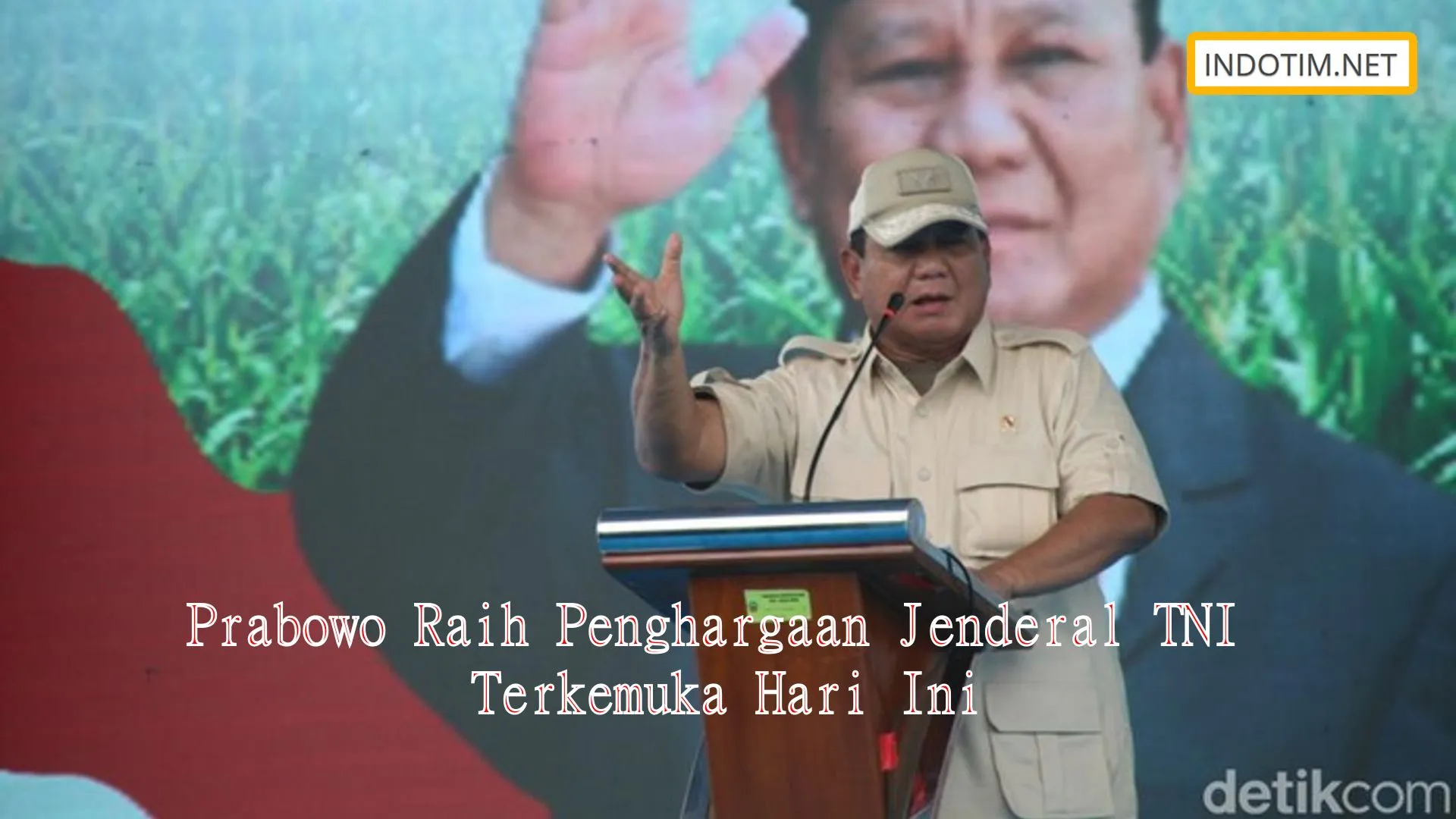 Prabowo Raih Penghargaan Jenderal TNI Terkemuka Hari Ini