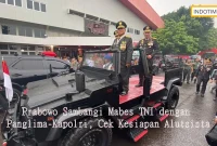 Prabowo Sambangi Mabes TNI dengan Panglima-Kapolri, Cek Kesiapan Alutsista