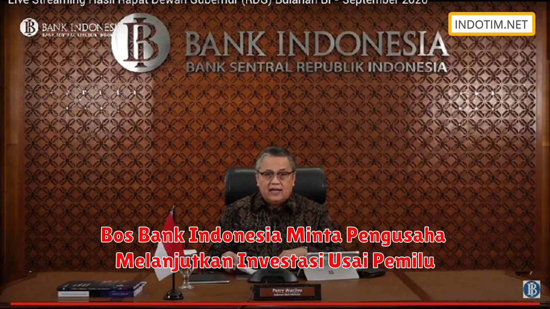 Bos Bank Indonesia Minta Pengusaha Melanjutkan Investasi Usai Pemilu