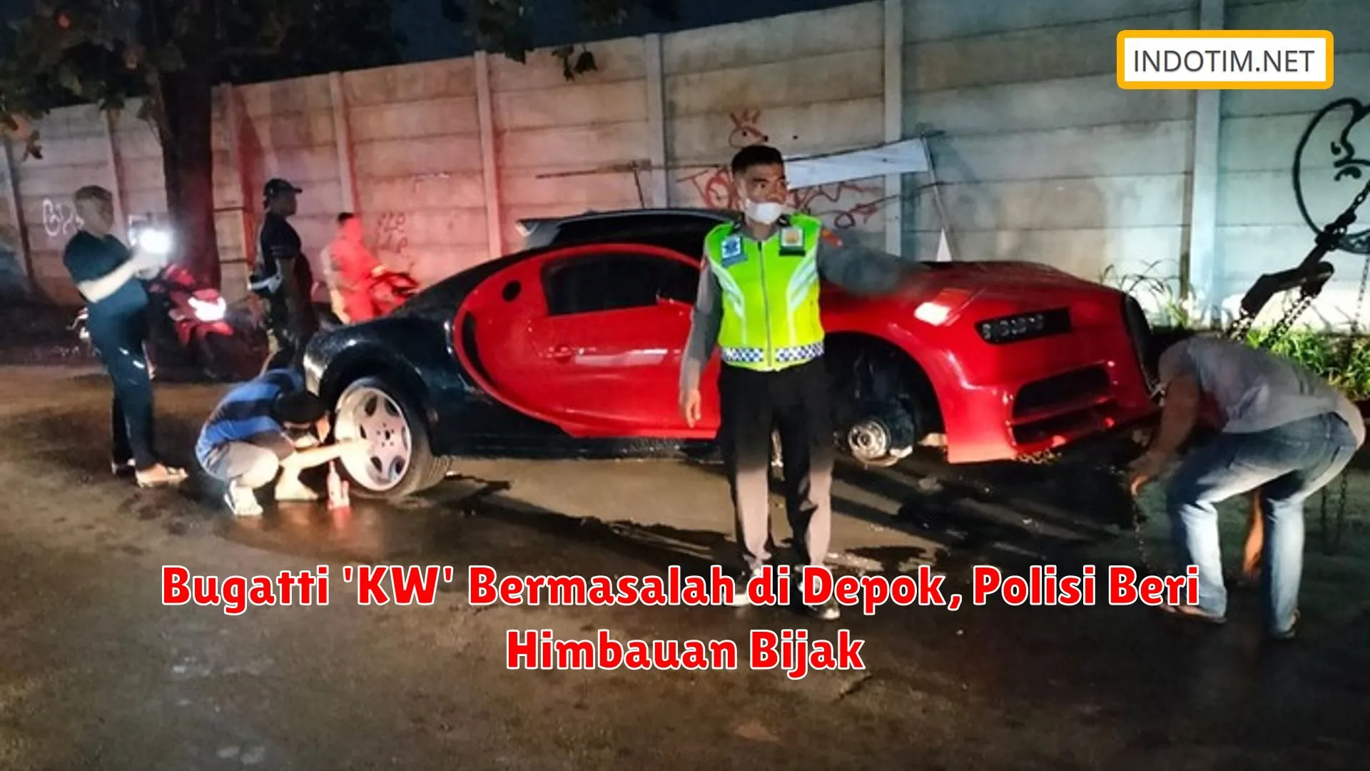 Bugatti 'KW' Bermasalah di Depok, Polisi Beri Himbauan Bijak