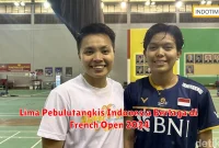 Lima Pebulutangkis Indonesia Berlaga di French Open 2024